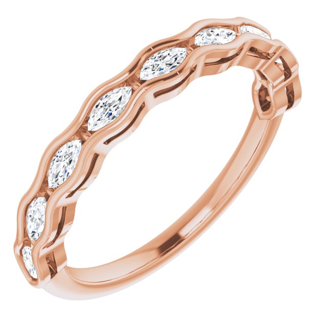 3/8 CTW Natural Diamond Anniversary Band, 2.48 mm, Scalloped Channel-Set
