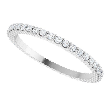 3/8 CTW Natural Diamond Eternity Band, 1.5 mm, Shared-Prong