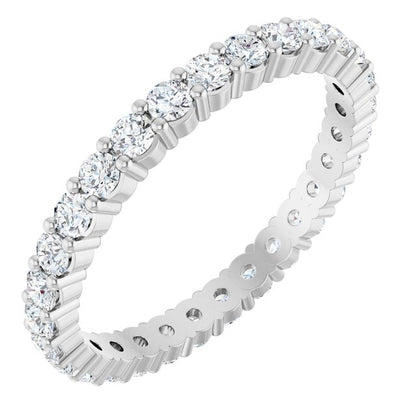 3/4 CTW Natural Diamond Eternity Band, Shared-Prong