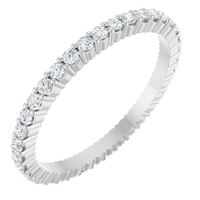 1/2 CTW Natural Diamond Eternity Band, 1.7 mm, Shared-Prong