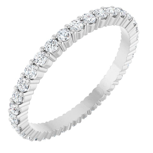 5/8 CTW Natural Diamond Eternity Band, 1.9 mm, Shared-Prong