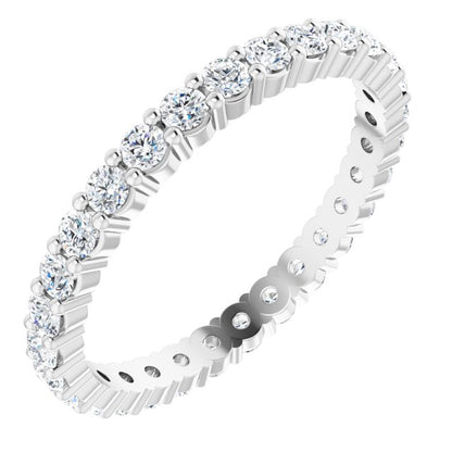 7/8 CTW Lab-Grown Diamond Eternity Band, 2.2 mm, Shared-Prong