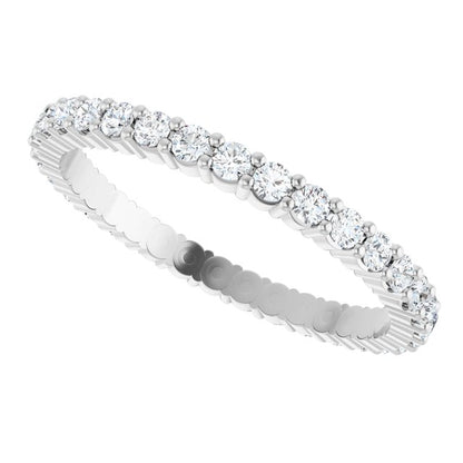 5/8 CTW Natural Diamond Eternity Band, 1.9 mm, Shared-Prong