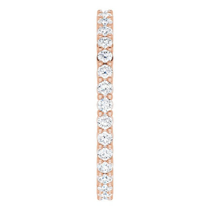 7/8 CTW Lab-Grown Diamond Eternity Band, 2.2 mm, Shared-Prong