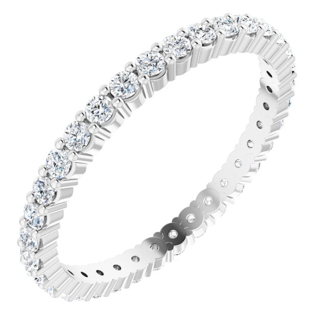 7/8 CTW Lab-Grown Diamond Eternity Band, 2.2 mm, Shared-Prong