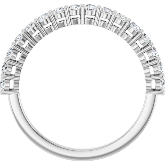 14K White Gold 1/2CTW Natural Diamond Anniversary Band