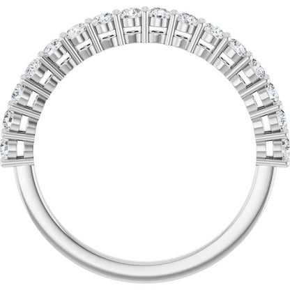 14K White Gold 1/2CTW Natural Diamond Anniversary Band