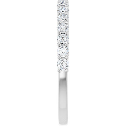 14K White Gold 1/2CTW Natural Diamond Anniversary Band