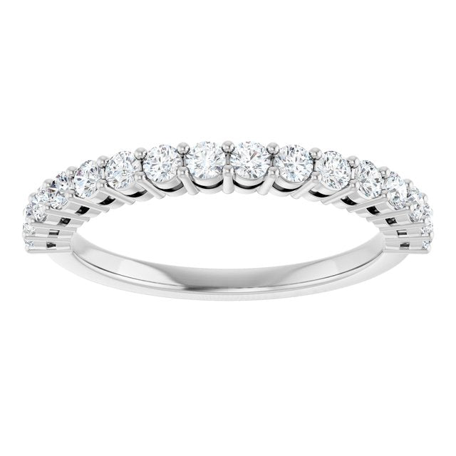 14K White Gold 1/2CTW Natural Diamond Anniversary Band