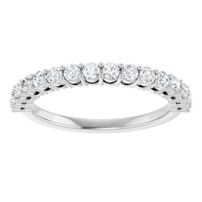 14K White Gold 1/2CTW Natural Diamond Anniversary Band