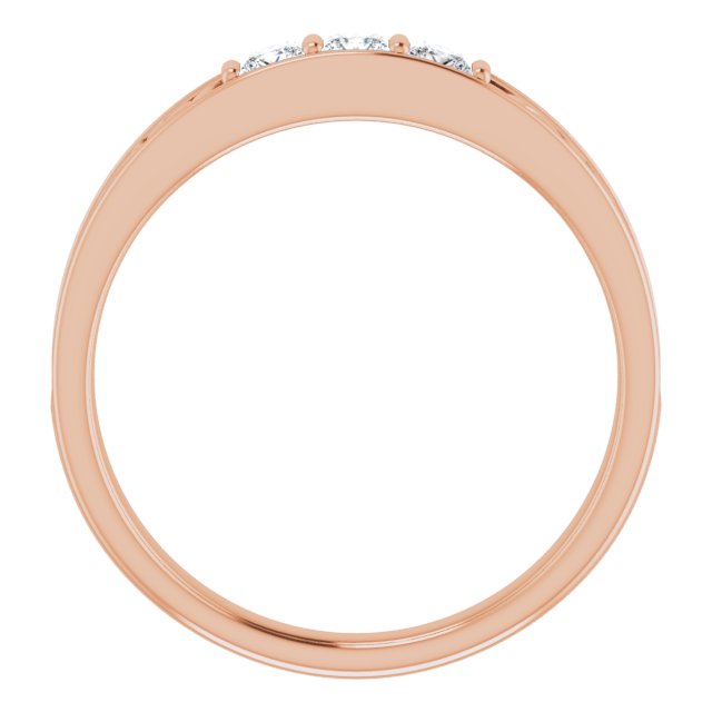 3/8 CTW Natural Diamond Three-Stone Scroll Band