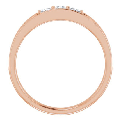 3/8 CTW Natural Diamond Three-Stone Scroll Band