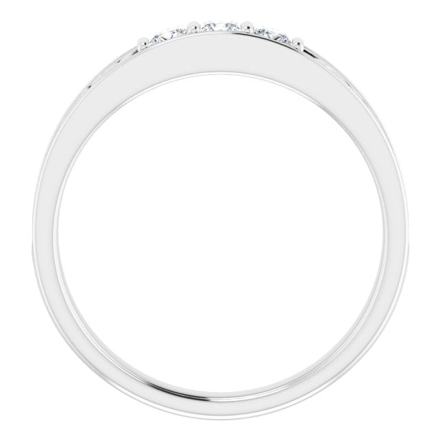 3/8 CTW Natural Diamond Three-Stone Scroll Band