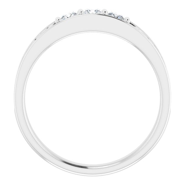1/2 CTW Natural Diamond Three-Stone Scroll Band