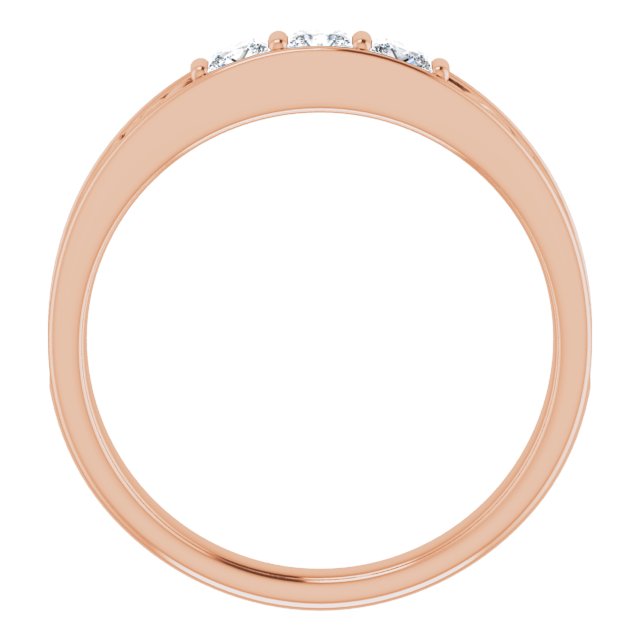 1/2 CTW Natural Diamond Three-Stone Scroll Band