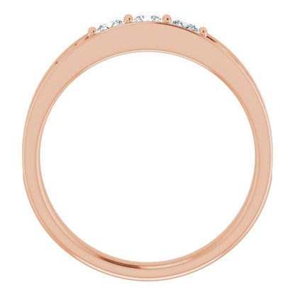 1/2 CTW Natural Diamond Three-Stone Scroll Band