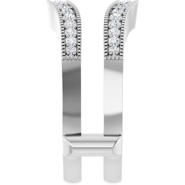1/3 CTW Natural Diamond Ring Guard, Milgrain Edge