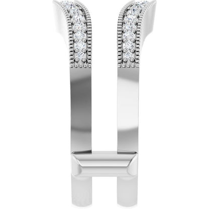 1/3 CTW Natural Diamond Ring Guard, Milgrain Edge