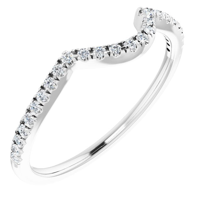 14K White Gold 1/6 CTW Natural Diamond Matching Band, 1.35 mm