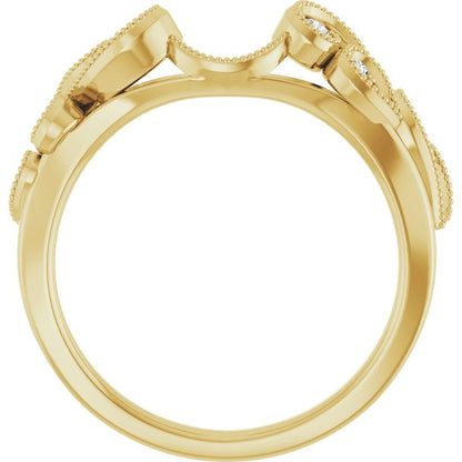 1/8 CTW Natural Diamond Wrap-Style Ring Enhancer