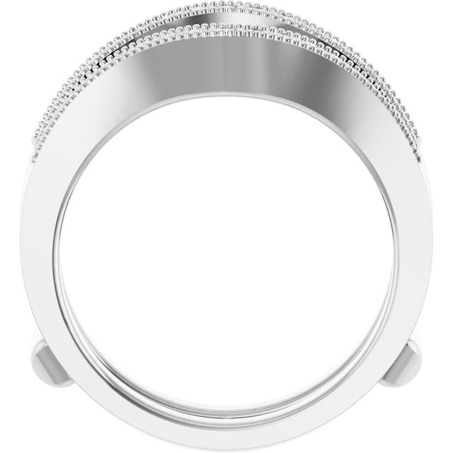 1/3 CTW Natural Diamond Ring Guard, Milgrain Edge