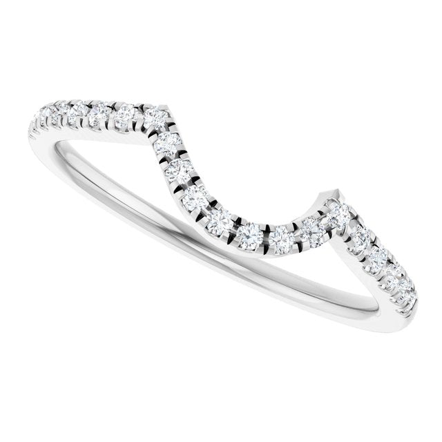 14K White Gold 1/5 CTW Natural Diamond Matching Band, 3.73 mm