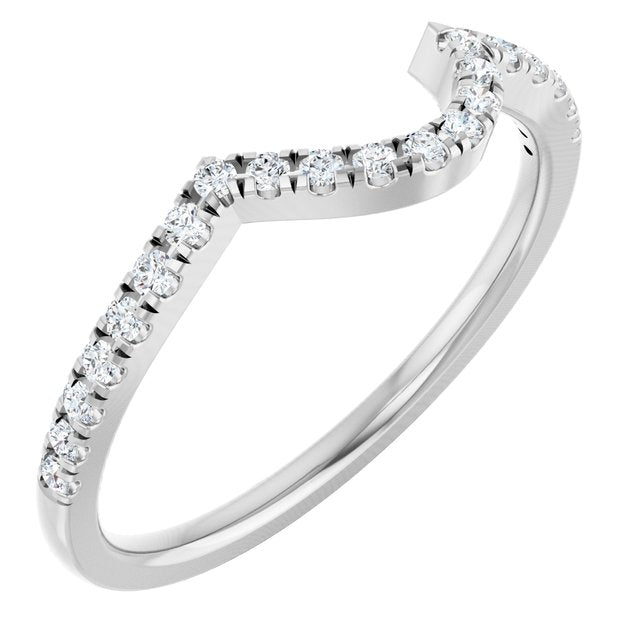14K White Gold 1/5 CTW Natural Diamond Matching Band, 3.73 mm