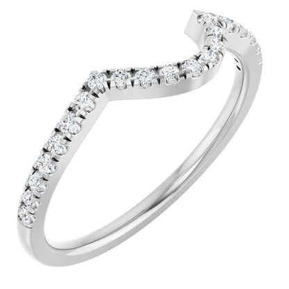 14K White Gold 1/5 CTW Natural Diamond Matching Band, 3.73 mm