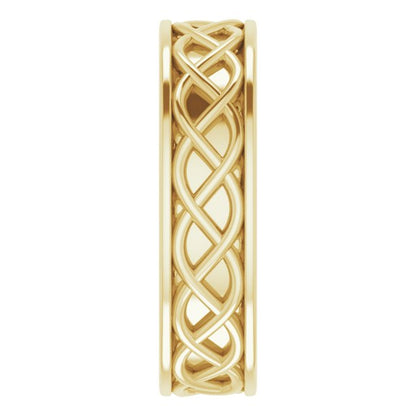 Infinity-Inspired Flat Band