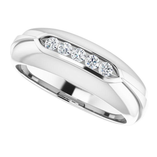 14K White Gold 1/4 CTW Natural Diamond Band, 7.25 mm