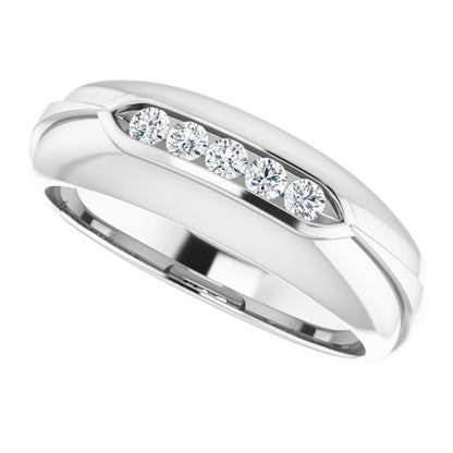 14K White Gold 1/4 CTW Natural Diamond Band, 7.25 mm