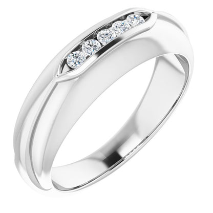 14K White Gold 1/4 CTW Natural Diamond Band, 7.25 mm