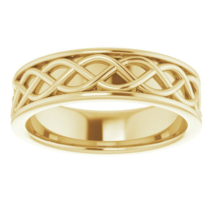 Infinity-Inspired Flat Band