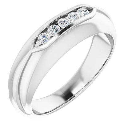 14K White Gold 1/4 CTW Natural Diamond Band, 7.25 mm