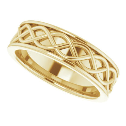 Infinity-Inspired Flat Band