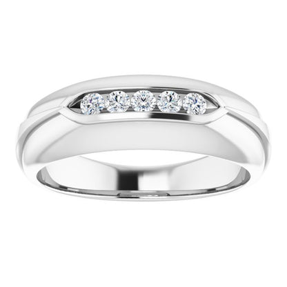14K White Gold 1/4 CTW Natural Diamond Band, 7.25 mm