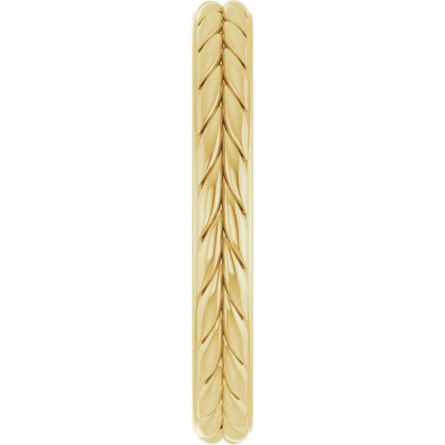 14K Yellow Gold Wheat Pattern Flat Band
