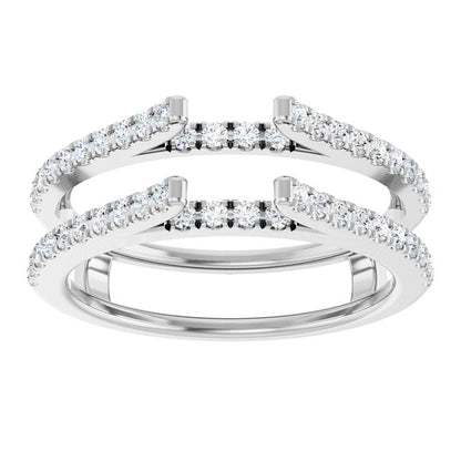 1/2 CTW Natural Diamond Ring Guard, French-Set Cathedral-Style