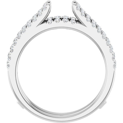 1/2 CTW Natural Diamond Ring Guard, French-Set Cathedral-Style