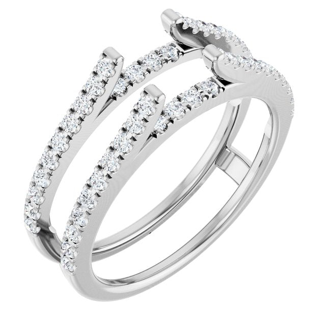 1/2 CTW Natural Diamond Ring Guard, French-Set Cathedral-Style