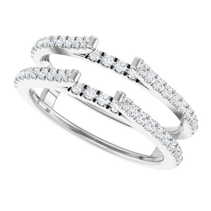 1/2 CTW Natural Diamond Ring Guard, French-Set Cathedral-Style