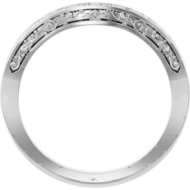 Continuum Sterling Silver Floral-Inspired Matching Band