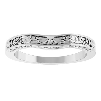 Continuum Sterling Silver Floral-Inspired Matching Band