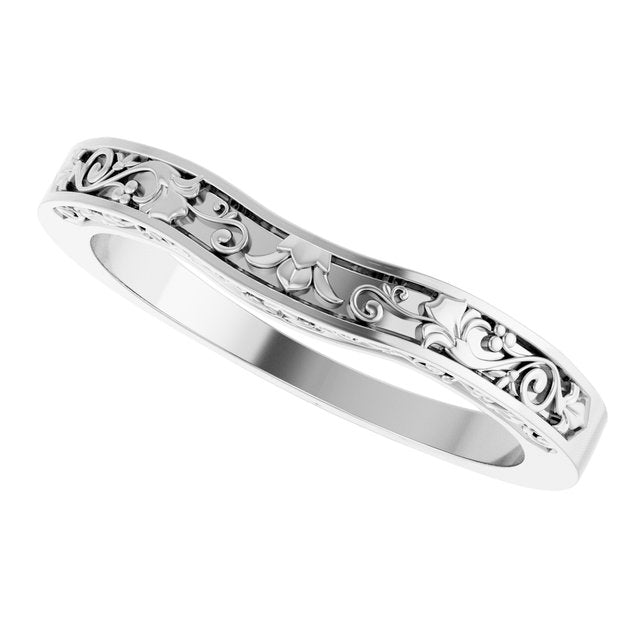 Continuum Sterling Silver Floral-Inspired Matching Band