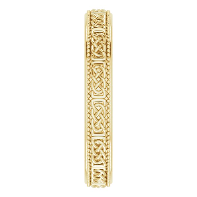 Milgrain Edge Celtic-Inspired Flat Band