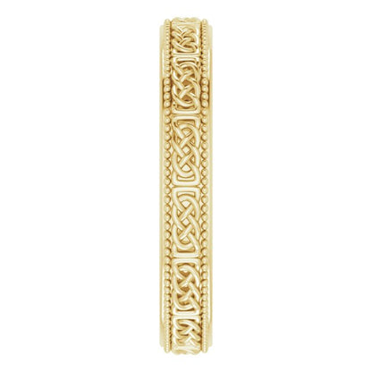 Milgrain Edge Celtic-Inspired Flat Band