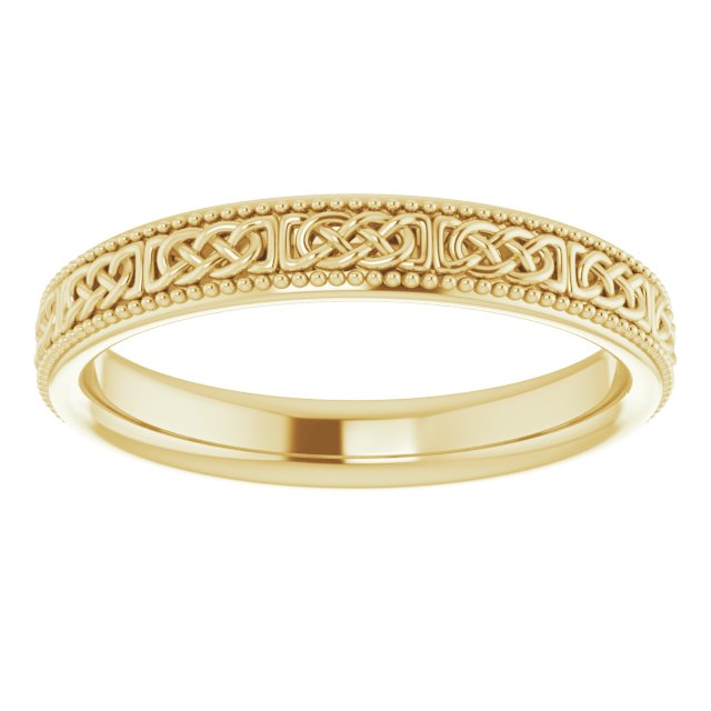 Milgrain Edge Celtic-Inspired Flat Band