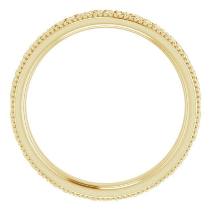 Milgrain Edge Celtic-Inspired Flat Band