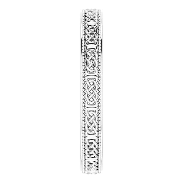 Milgrain Edge Celtic-Inspired Flat Band