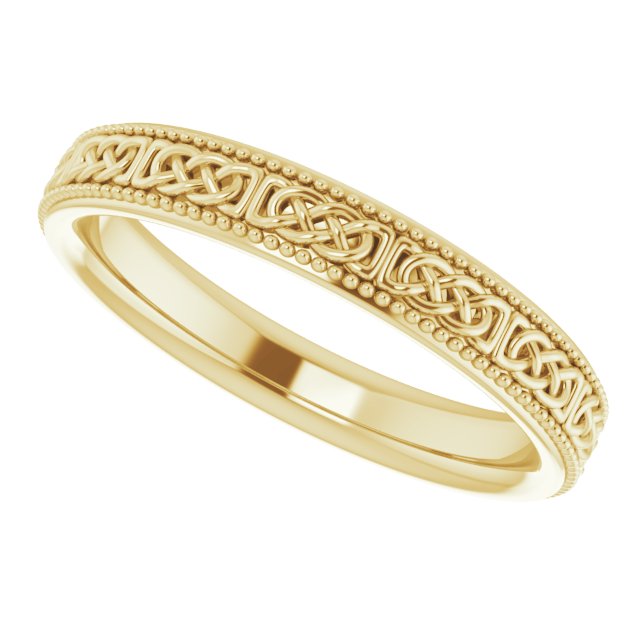 Milgrain Edge Celtic-Inspired Flat Band